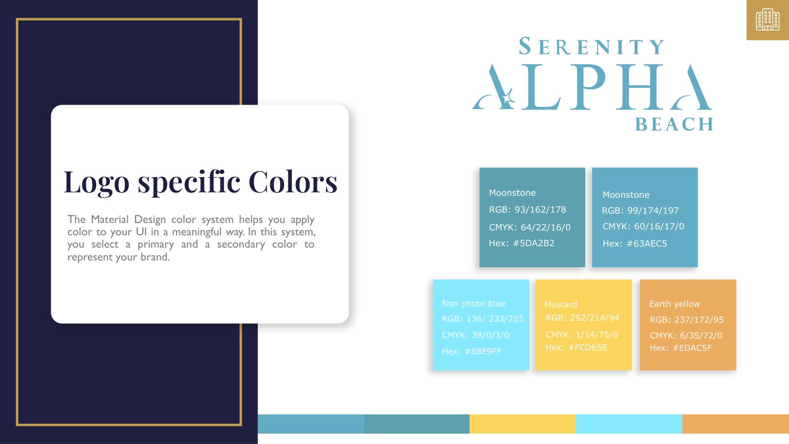 Serenity Alpha Beach: sub-brand logo and colours