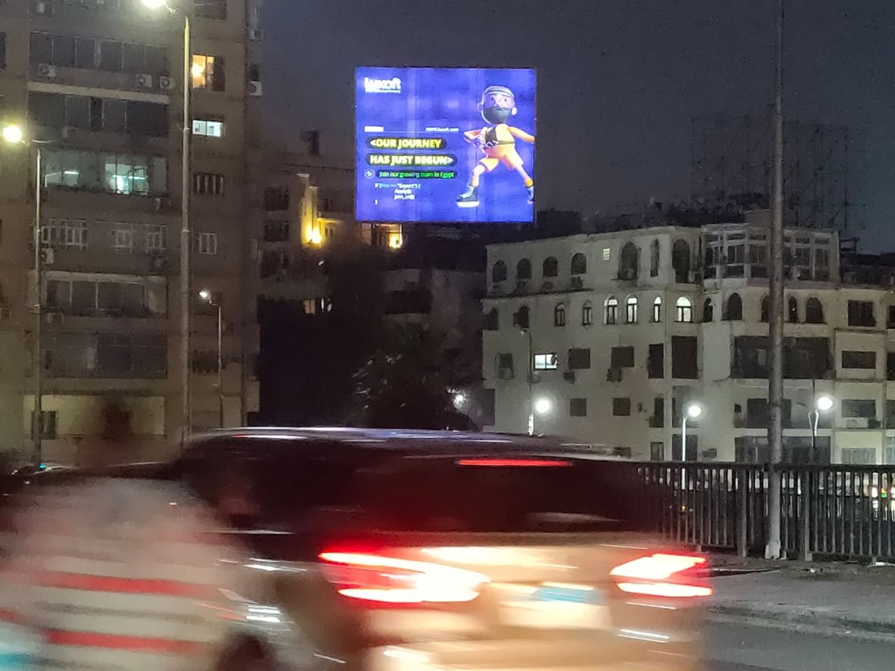 Luxoft unipole screen by the 6th of October Bridge, Agouza
