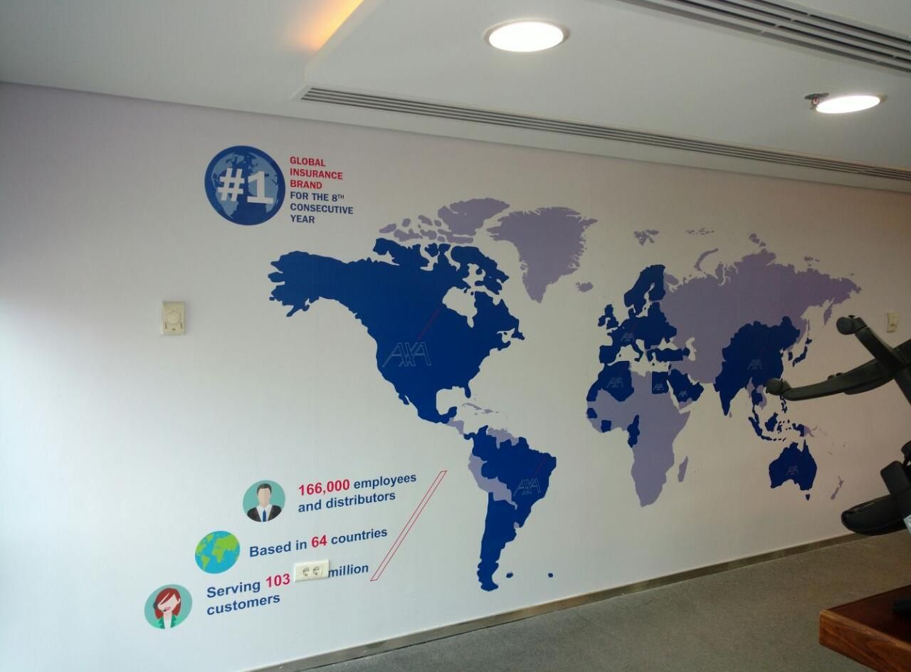 AXA head office wall graphics