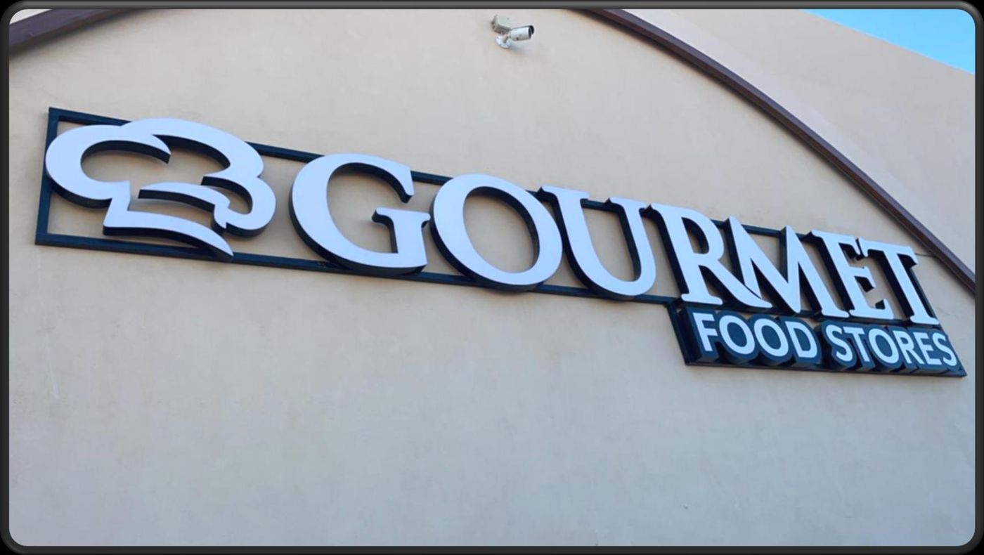 Gourmet Food Stores · 3D logo letters