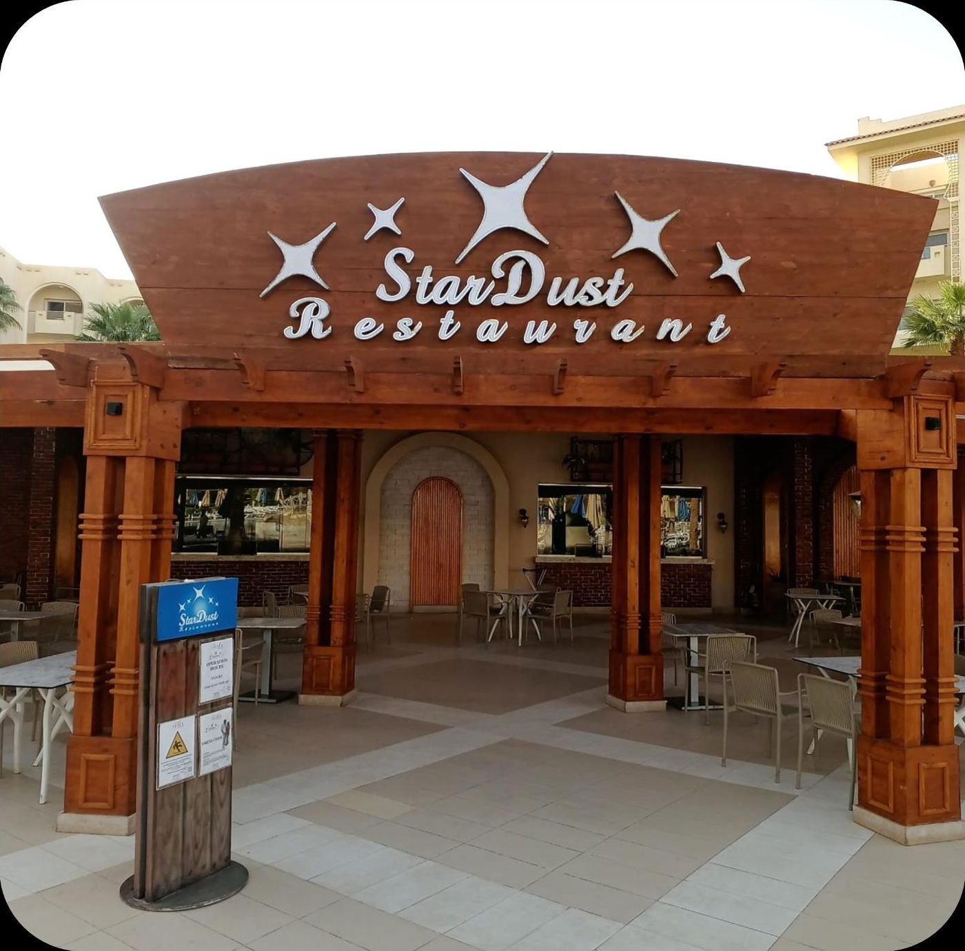 Serenity Hotels · StarDust restaurant sign